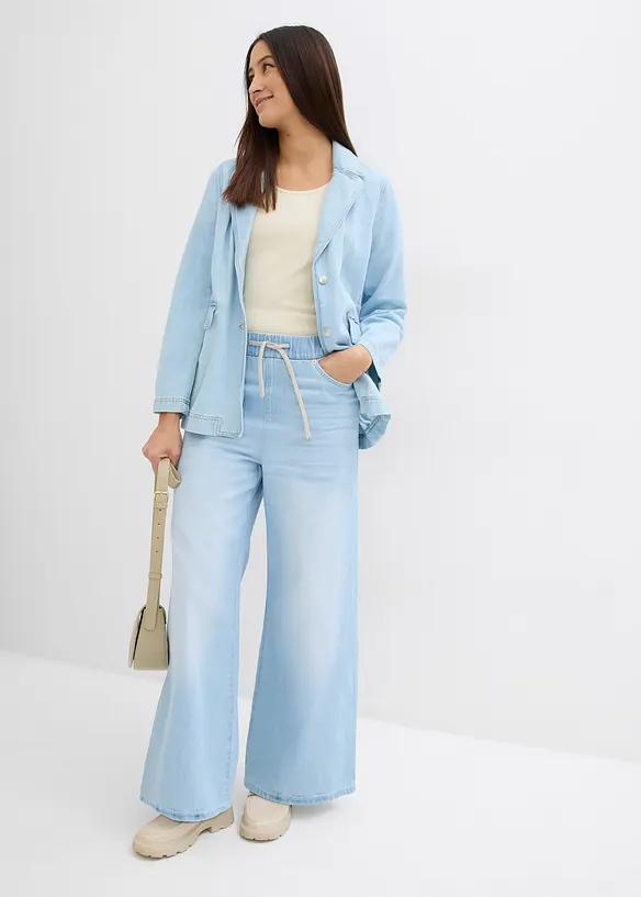Wide leg jeans, mid waist, comfortabele band, bonprix