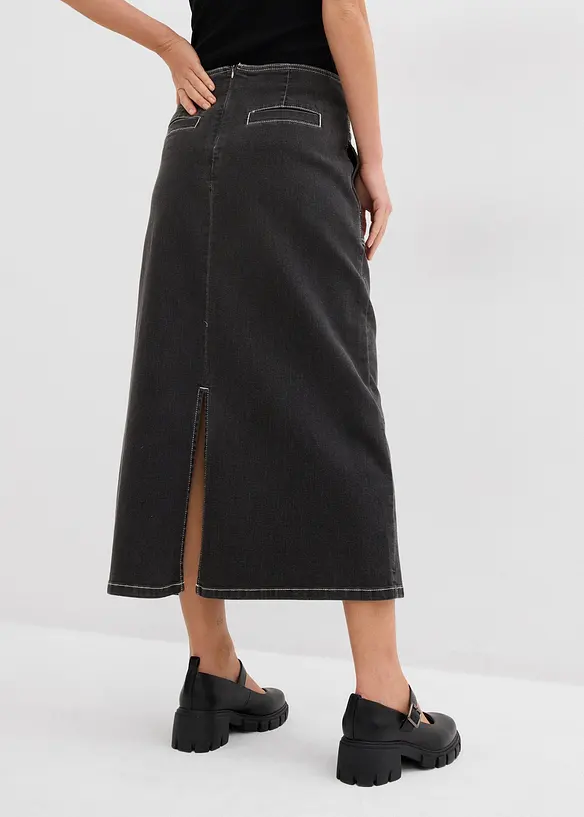 Midi spijkerrok, mid waist, bonprix