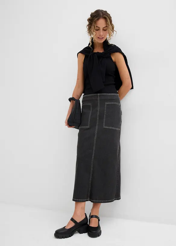 Midi spijkerrok, mid waist, bonprix