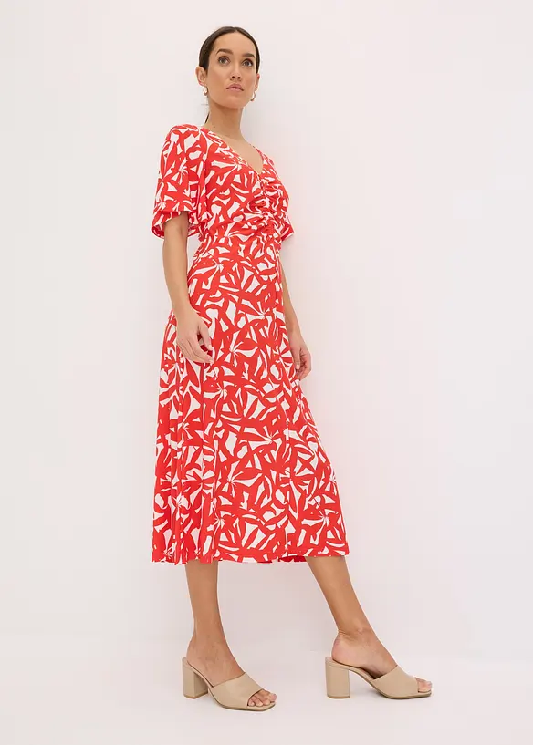 Jersey jurk met plooitjes, bonprix