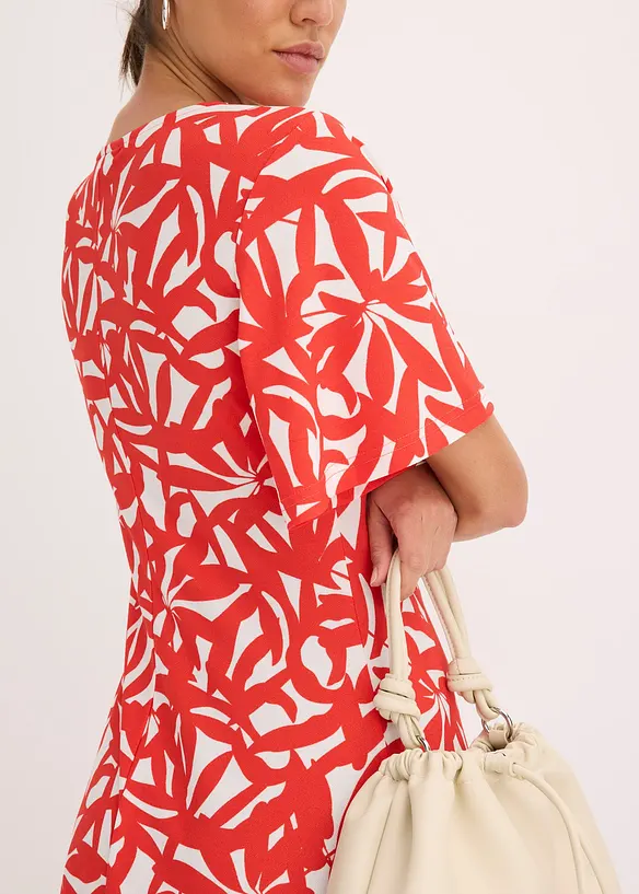 Jersey jurk met plooitjes, bonprix