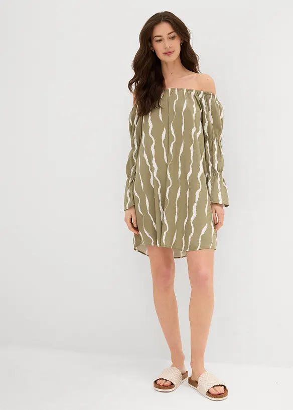 Carmen jurk van soepele viscose, bonprix