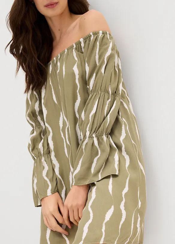 Carmen jurk van soepele viscose, bonprix