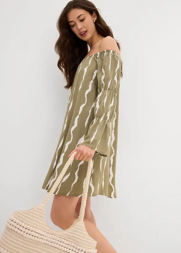 Carmen jurk van soepele viscose, bonprix