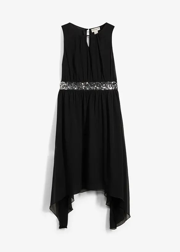 Chiffon jurk met pailletten, bonprix