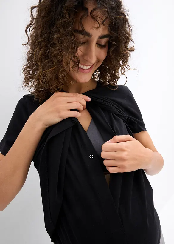 Zwangerschapsshirt / voedingsshirt (set van 2) van biologisch katoen, bonprix