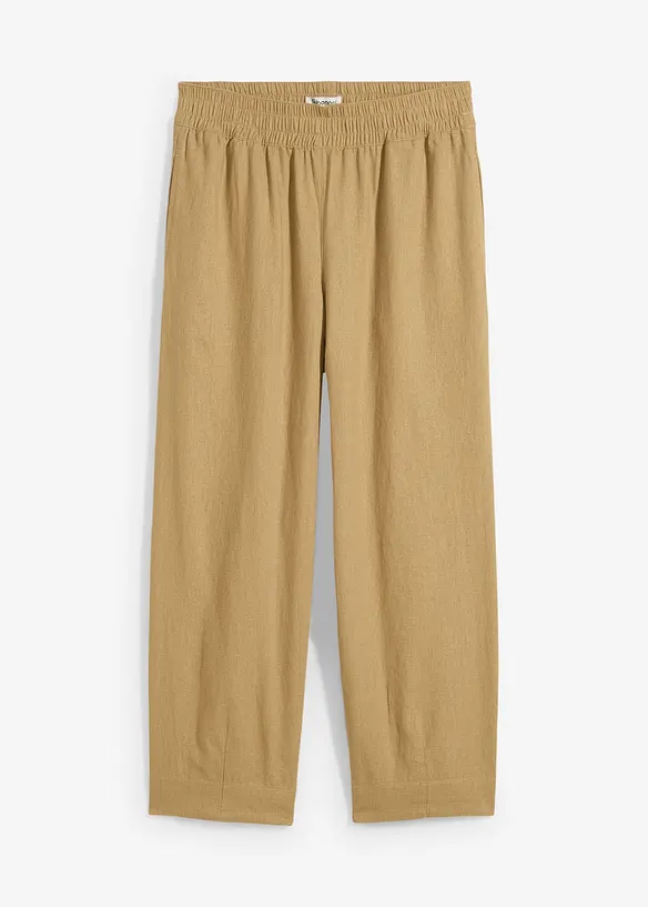 Slip-on broek met linnen, 7/8 lengte, bonprix