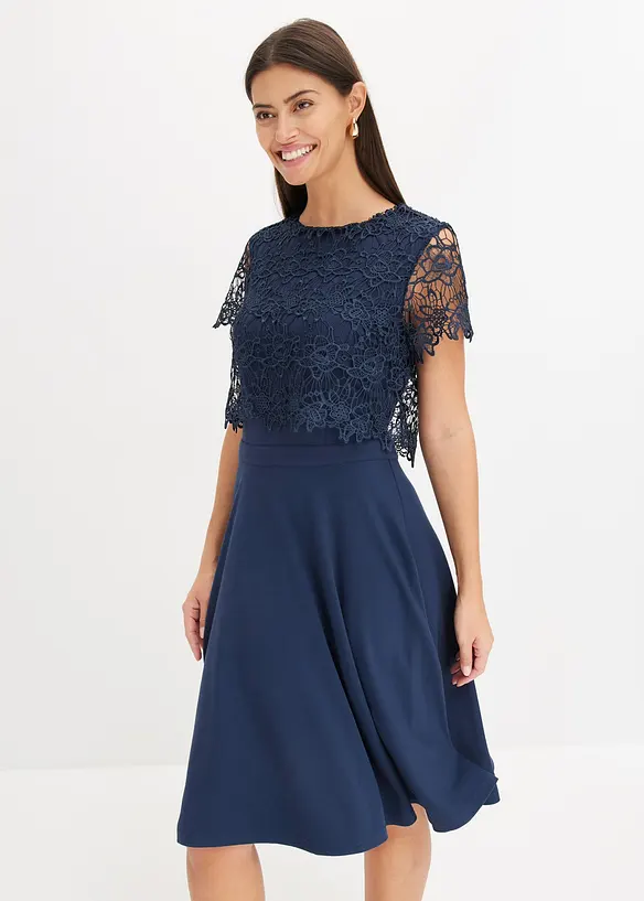 Midi jurk met kant, bonprix