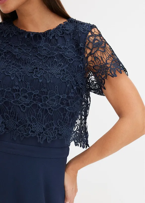 Midi jurk met kant, bonprix