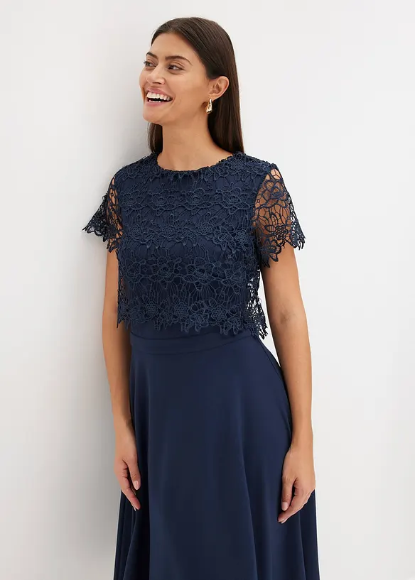 Midi jurk met kant, bonprix
