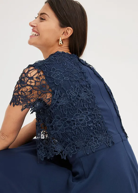 Midi jurk met kant, bonprix