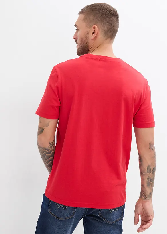 Henley shirt, korte mouw (set van 2) van biologisch katoen, bonprix
