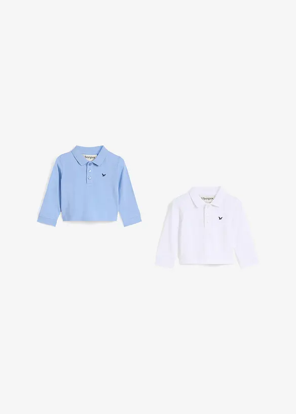 Piqué poloshirt van katoen (set van 2), bonprix