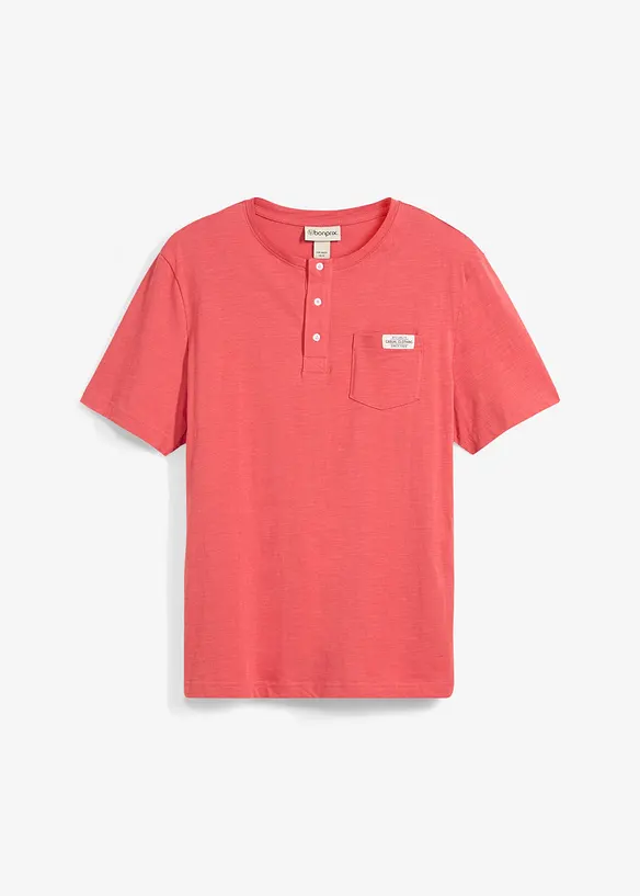 Henley shirt met comfort fit van puur biologisch katoen, korte mouw, bonprix
