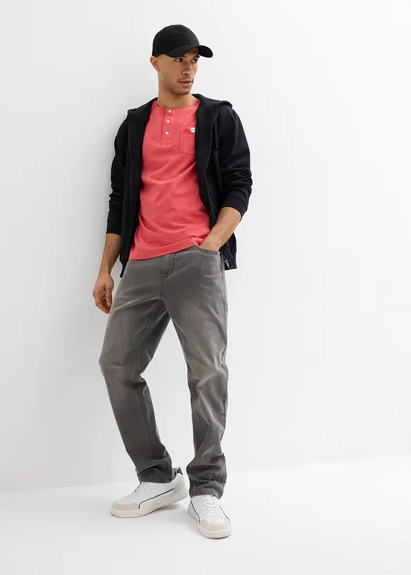 Henley shirt met comfort fit van puur biologisch katoen, korte mouw, bonprix