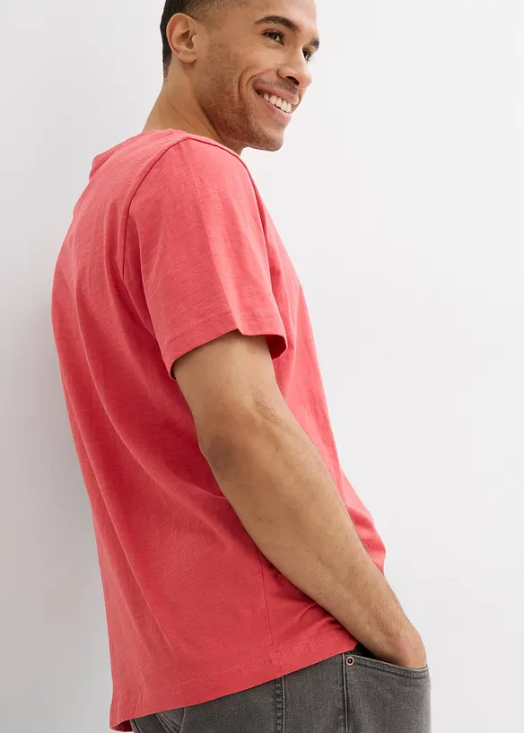 Henley shirt met comfort fit van puur biologisch katoen, korte mouw, bonprix