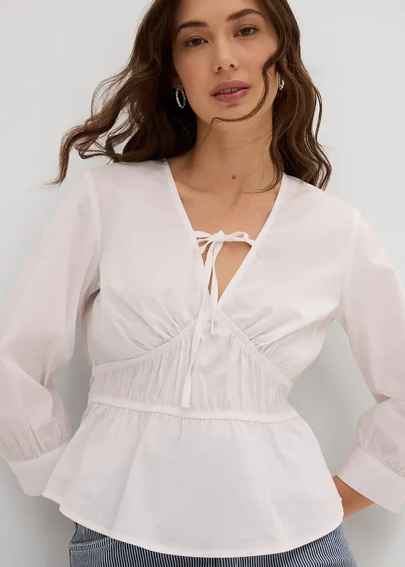 Blouse met plooitjes en elastische naden, bonprix