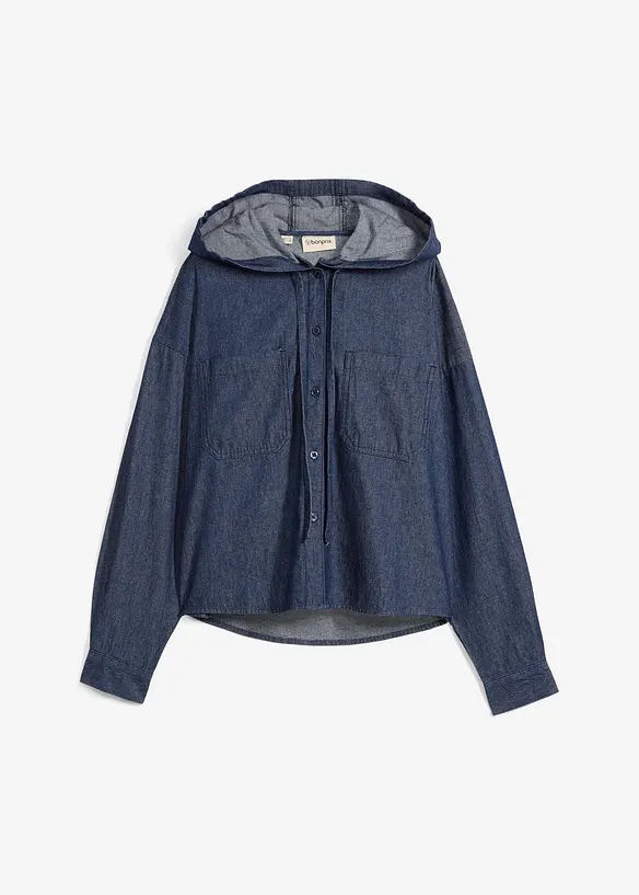 Spijkerblouse met capuchon, bonprix