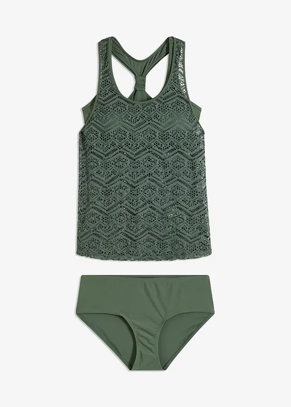Tankini (2-dlg. set) van kant, bonprix