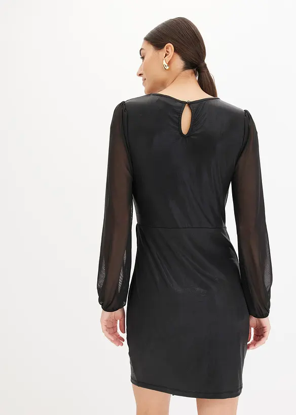 Mini jurk met drapering, bonprix