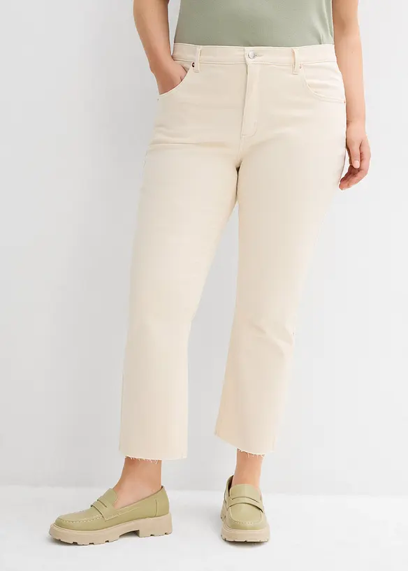 Flared jeans high waist, cropped, bonprix