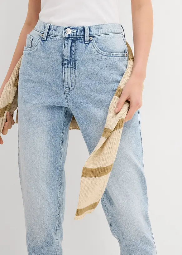 Mom jeans, high waist, low stretch cropped, bonprix