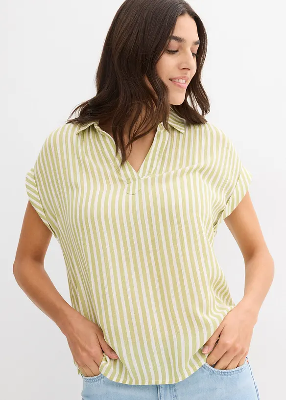 Blouse van soepele viscose, korte mouw, bonprix