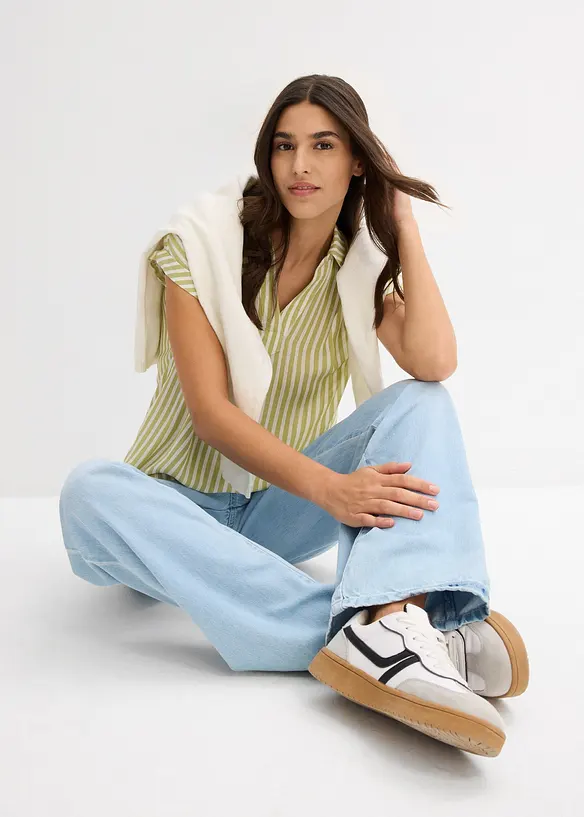 Blouse van soepele viscose, korte mouw, bonprix