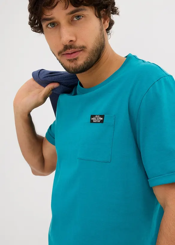 T-shirt met borstzak (set van 2) van biologisch katoen, bonprix