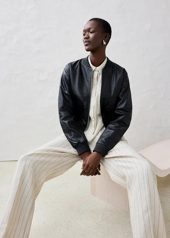 Leren blouson van lamsnappa, bonprix