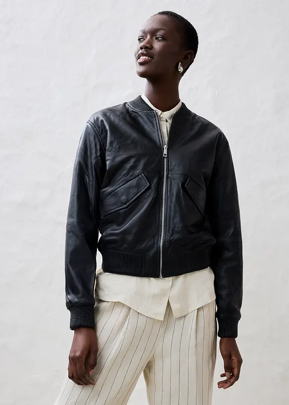 Leren blouson van lamsnappa, bonprix