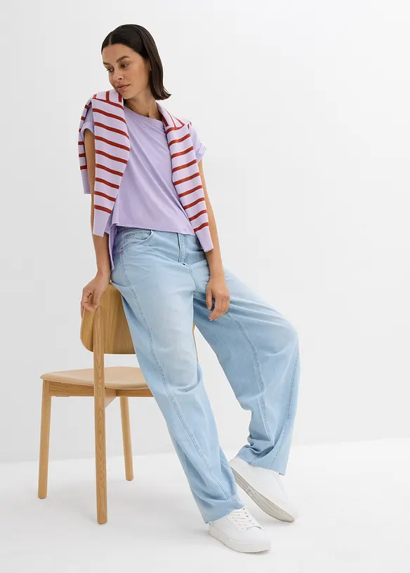 Oversized shirt van vloeiende viscose, bonprix