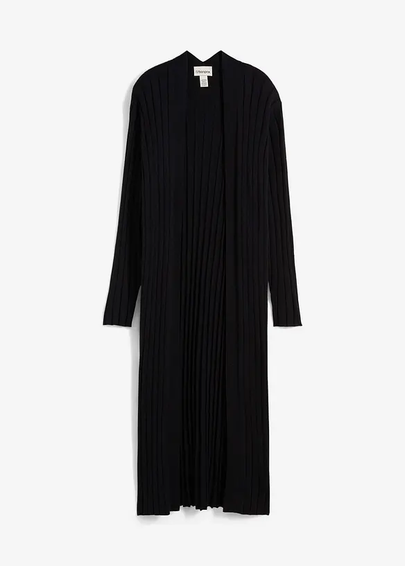 Lang gebreid vest met zijde, bonprix