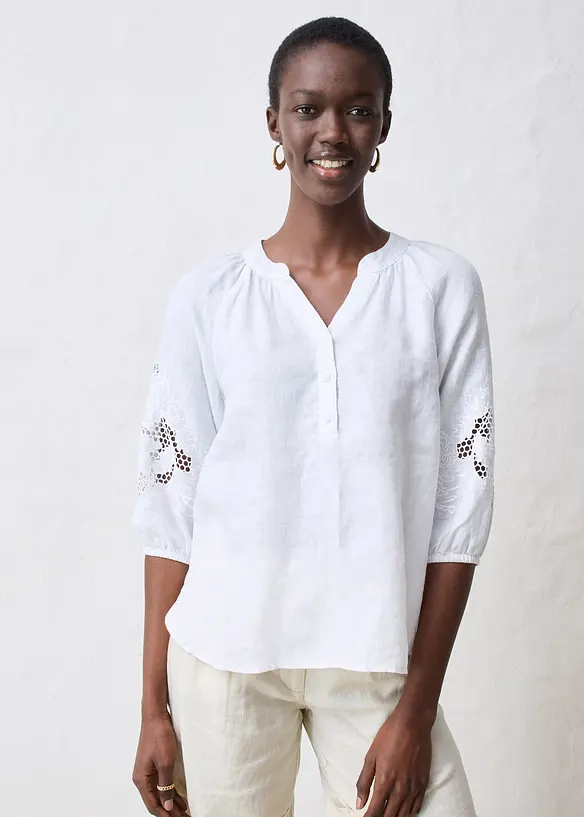 Tuniek van puur linnen, met broderie anglaise, bonprix