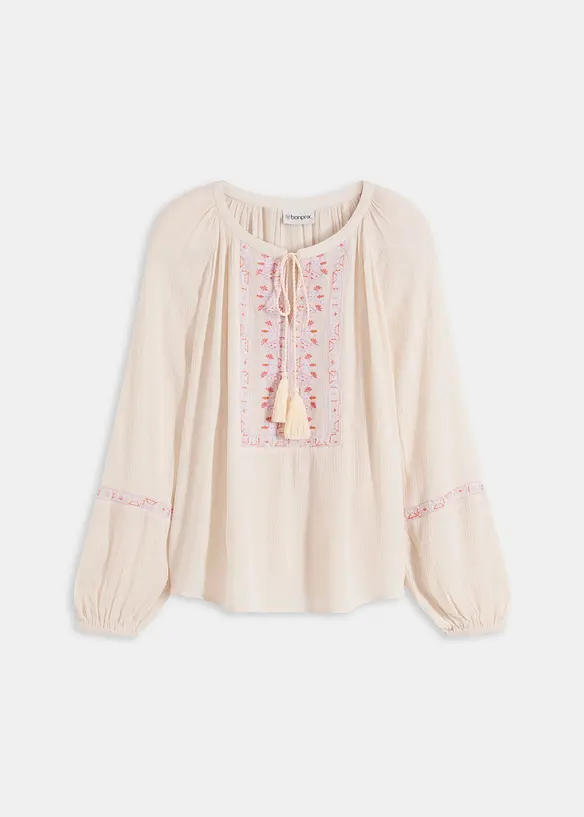 Oversized blouse met borduursel, bonprix