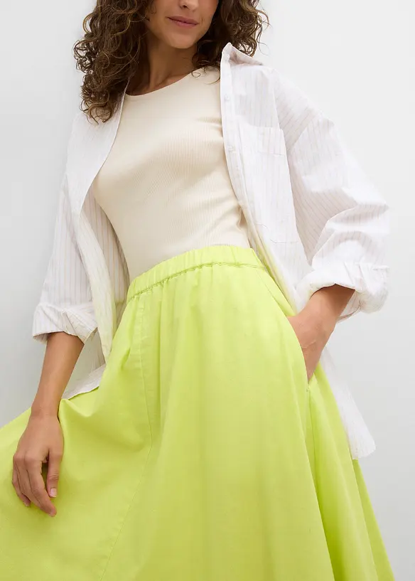 Midirok van een soepele linnenmix, bonprix