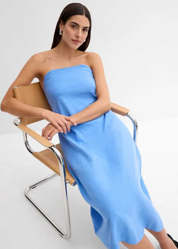 Bandeau midi jurk van viscosemix, bonprix