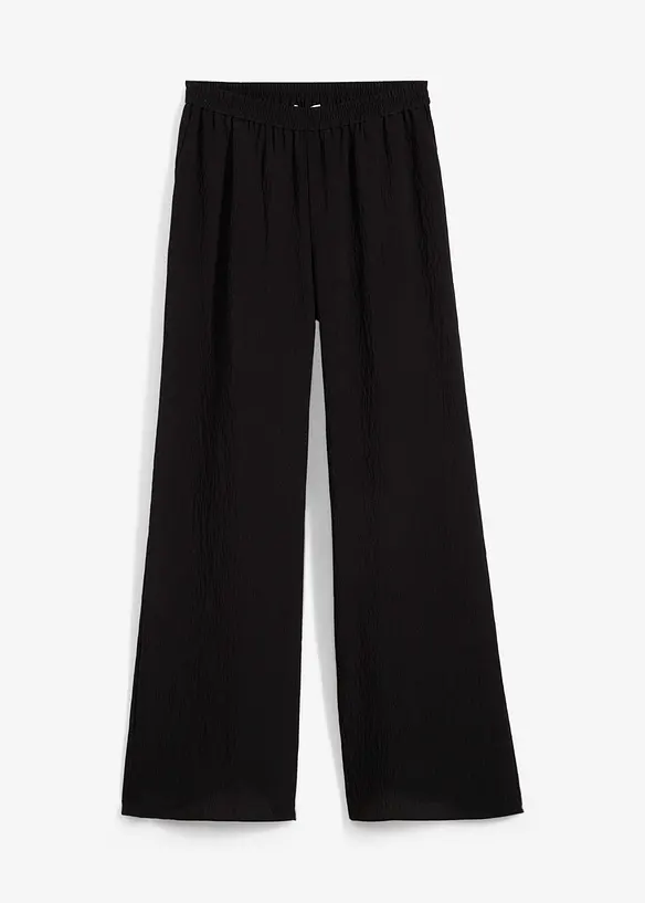 Broek van gestructureerde viscosemix, bonprix