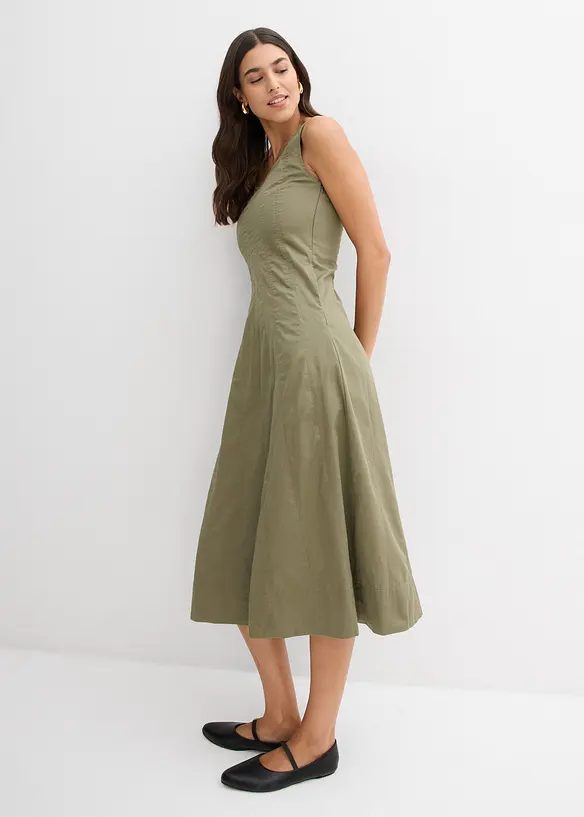 Midi jurk met verticale naden, bonprix