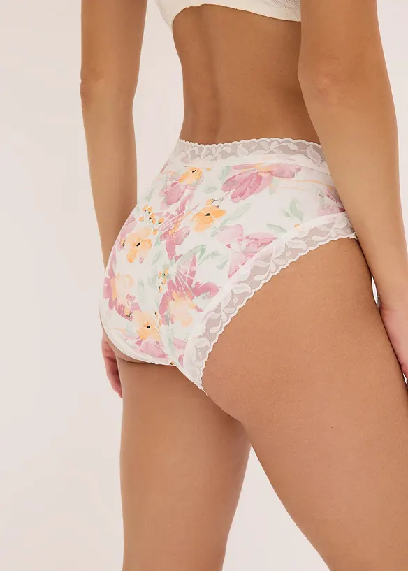 Maxislip met biologisch katoen en kant ( set van 5), bonprix