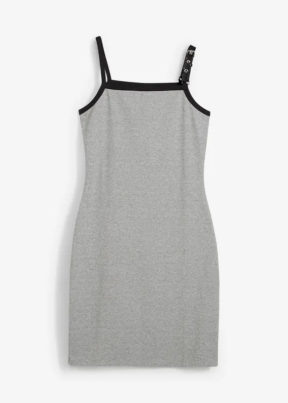 Jurk met bandjes en contrasterende zoom, bonprix
