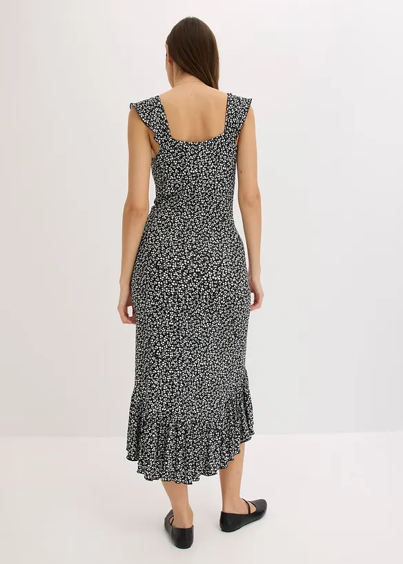 Jersey jurk met volants, bonprix