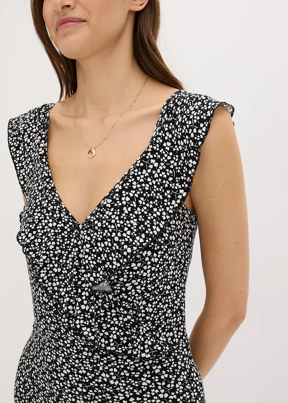 Jersey jurk met volants, bonprix