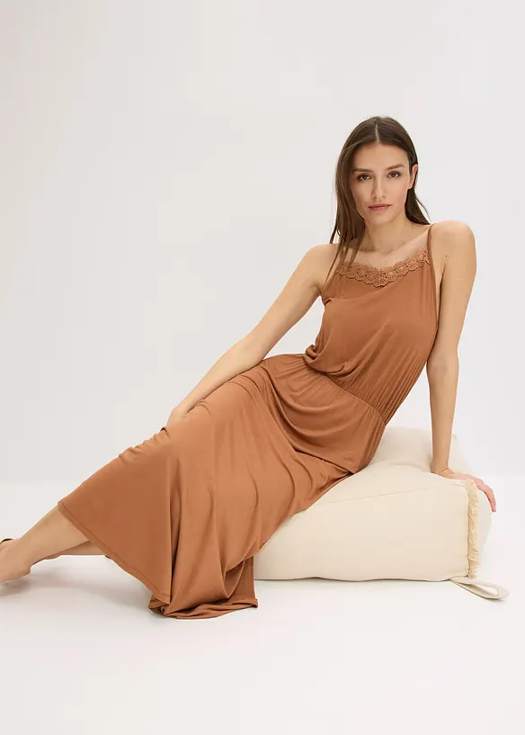 Jersey jurk met kant, bonprix