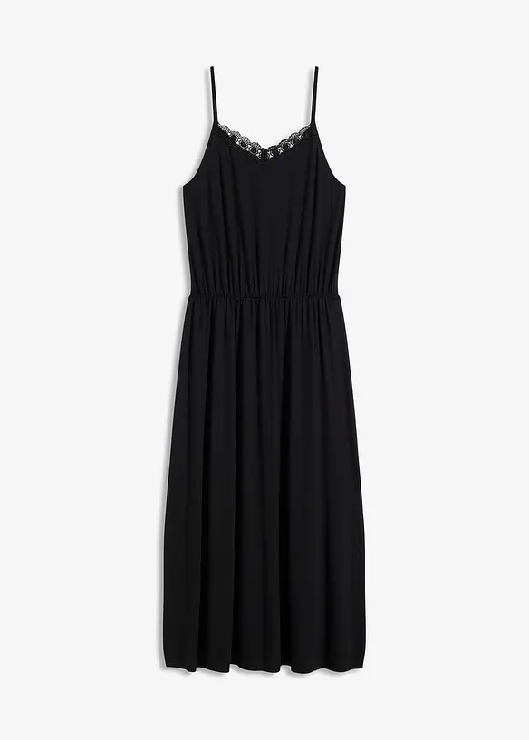 Jersey jurk met kant, bonprix