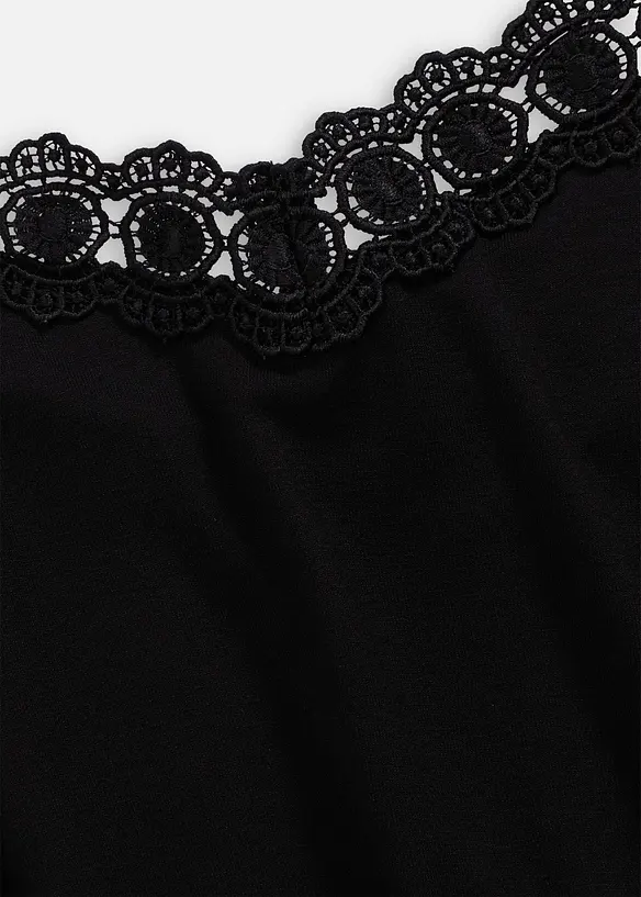 Jersey jurk met kant, bonprix