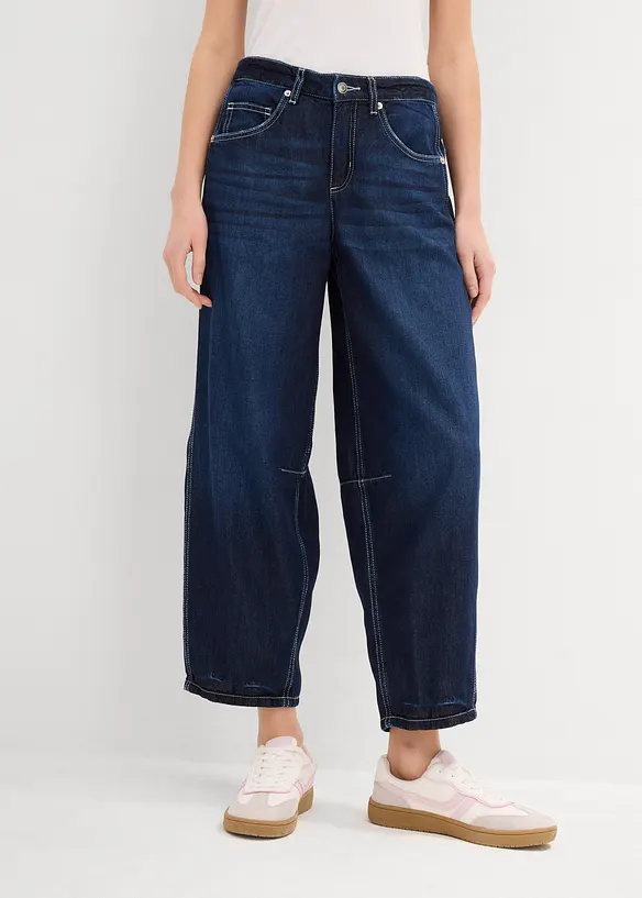 Balloon jeans mid waist, super soft, cropped, bonprix