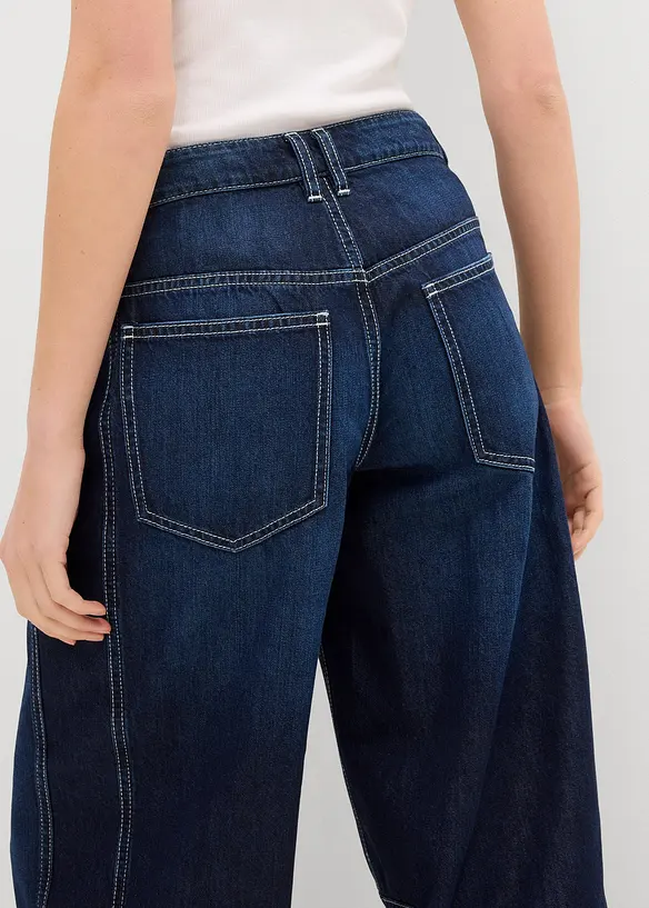 Balloon jeans mid waist, super soft, cropped, bonprix