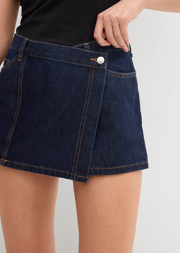 Spijker broekrok in wikkellook, mid waist, bonprix