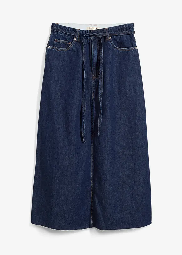 Midi spijkerrok mid waist, superzacht, bonprix